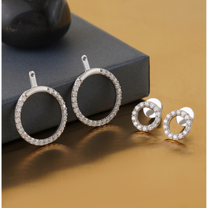 Pendientes de Aro con Diamantes Cultivados en Laboratorio de 1.62 CT, Oro Blanco de 14K con Pavé para Bodas, Certificados por IGI - Product Image 2