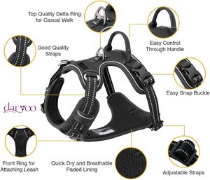 Adjustable <b>Dog</b> <b>Harness</b> Heavy Duty Nylon Pet Vest with Metal Straps Reflective Trim Animal Print Sport Style for Daily Walking - Product Image 5