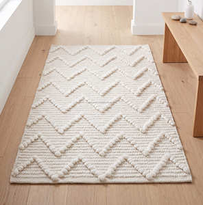 Geometric Area Rug Rectangle Hand Tufted Diamond Pattern Wool Acrylic Medium Pile Non Slip Scandinavian Bohemian Bedroom Mat - Product Image 3