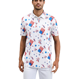 Polo imprimé pour homme, manches courtes, respirant, 100% polyester, style décontracté, tissu tissé - Product Image 2