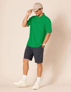 T-shirt classique pour homme en sergé doux avec patte de boutonnage, haut décontracté élégant pour tenue de ville ou d'extérieur, séchage rapide, anti-plis - Product Image 4