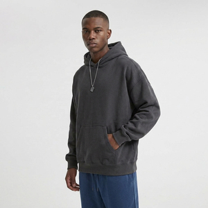 Sweat-shirts à capuche surdimensionnés pour hommes, 100% coton, épais, en molleton français de haute qualité, personnalisables avec logo, style streetwear - Product Image 1