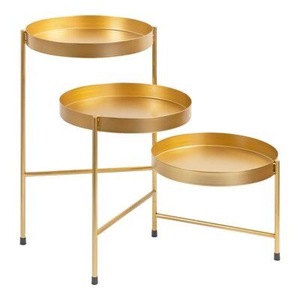 Pot de plante rond minimaliste en métal avec support amovible pour la décoration intérieure moderne - Product Image 2