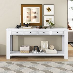 Consolle con Cassetti Portaoggetti e Ripiano Inferiore per Ingresso, Corridoio o Divano, con Funzionalità di Organizzazione Pratiche - Product Image 2