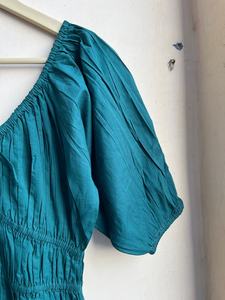 Vestido de Verano para Mujer, 100% Algodón, Verde, Midi, Casual, Maxi, con Escote Corazón, Vestido Largo de Algodón Indio a Precio de Fábrica - Product Image 2