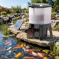 Distributeur automatique de nourriture pour poissons solaire de haute qualité et durable avec écran LCD, capacité 6L/12L, utilisation en extérieur, design luxueux