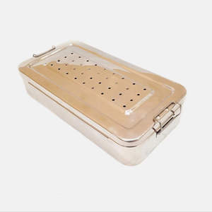 Stainless Steel Perforated Manual <b>Surgical</b> <b>Instrument</b> Box Medical Sterilization Container Lid High Quality Holloware Tray Box - Product Image 1