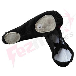 Chaussons de ballet souples pour femmes, dessus en toile et satin, semelle extérieure en cuir véritable, talon plat, doublure en coton, en promotion. - Product Image 3