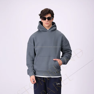Sudaderas con Capucha Extra Grandes Bordadas de Algodón 100% Pesado para Hombre, Estilo Urbano, Venta al por Mayor, Impresión Personalizada de Otoño - Product Image 1