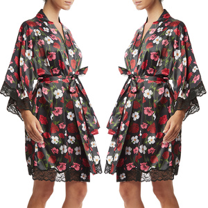 Oferta Especial: Conjunto de Bata de Satén de Seda para Mujer, de Alta Calidad, con Estampado Personalizado y Bordado a Máquina 2026, Lencería de Lujo para Primavera Verano - Product Image 4