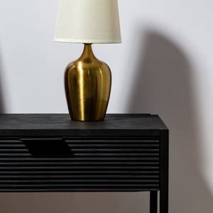 Consola de Madera Negra de Dos Cajones Vandana Lunaris Aureo, Diseño Moderno con Acentos de Madera Sólida - Product Image 5