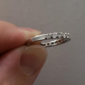 Bague en diamant cultivé en laboratoire de 0,75 carat, plaquée or 18 carats, pour femmes |   Bague d'anniversaire de mariage certifiée IGI |   Bijoux de mariée empilables - Product Image 3