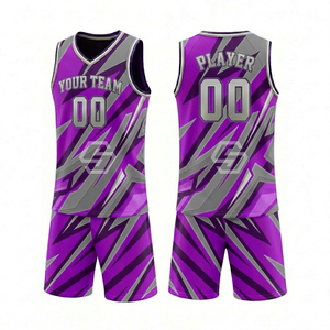 Maillot de basketball personnalisé par sublimation, unisexe, col en V, sans manches, respirant, anti-humidité, séchage rapide, en maille polyester, pour adulte - Product Image 2