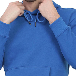 New Solid <b>Blue</b> Color Printed <b>Men's</b> Winter Hoodies Casual Graphic Fleece Pullover Stretch Trendy Pocket 100% Cotton - Product Image 2