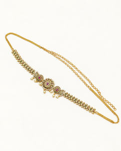 Ceinture florale indienne ethnique pour mariée, Kamarbandh, chaîne de ventre réglable, Kamarpatta, pour bijoux de mariage traditionnels, vente en gros - Product Image 5