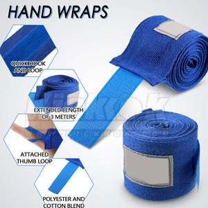 Servicio OEM: Vendas de boxeo personalizadas hechas en Pakistán con tu propio diseño, de algodón, con pegamento de óxido de zinc, ligeras y transpirables. - Product Image 4