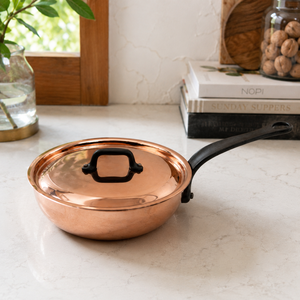 Sartén de Cobre Puro Hecha a Mano con Tapa, Cacerola de Cobre Martillado, Sartén de Cobre, Apta para Inducción, Utensilios de Cocina de Lujo, OEM ODM - Product Image 3