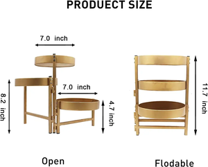 Support de plantes en métal, support rond pour pots de fleurs, présentoir pour la décoration de la maison et du jardin - Product Image 2