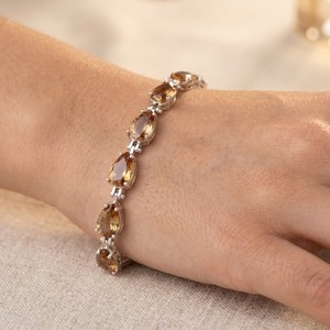 Vintage 925 Sterling Silver <b>Bracelet</b> Natural Citrine <b>Gemstones</b> | AAA Quality Elegant Shiny Women's Jewelry for Party Gift - Product Image 5