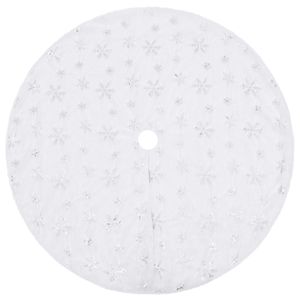 Falda para Árbol de Navidad de Piel Sintética Blanca de 35.4 Pulgadas de Diámetro con Soporte y Accesorios - Product Image 2