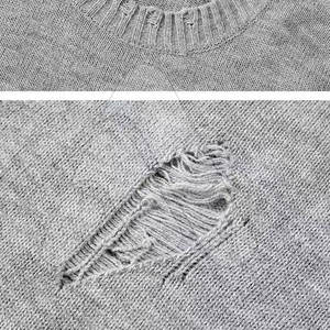 Suéter Casual Holgado de Punto para Hombre, Cómodo, 100% Algodón, Transpirable, de Alta Calidad, Estilo Desgastado, Personalizado - Product Image 2