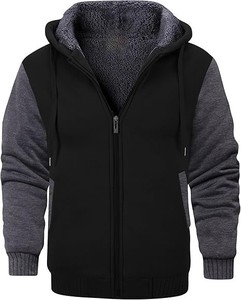 Sweat à capuche zippé personnalisé pour homme en molleton épais, mélange polyester/coton, respirant, écologique, coupe classique, hiver - Product Image 4