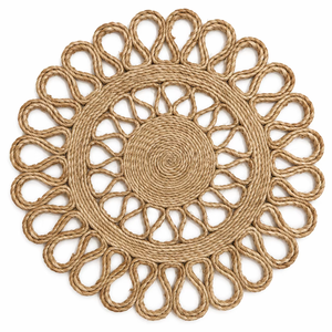 Alfombra de Yute Natural Hecha a Mano con Trenzado Moderno y Patrón Geométrico, Lavable, con Base de Goma, para Dormitorio - Product Image 1