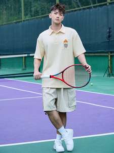 Polo à manches courtes pour homme avec imprimé lettres, été - Product Image 5