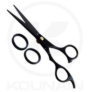 Ciseaux de barbier professionnels japonais en acier inoxydable 420, droitiers, à pointe arrondie, manche moyen, non pliables, pour cheveux - Product Image 4