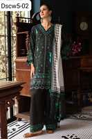 Robe d'hiver pour femmes, style salwar kameez, de haute qualité, brodée, en tissu essentiel.