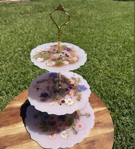 Soporte de Pastel de Resina Ecológico Hecho a Mano de Lujo, de 2 Piezas, para Exhibición de Postres en Cumpleaños/Bodas, Decoración del Hogar/Panadería - Product Image 5