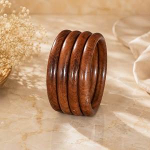 Bracelets en bois artisanaux de luxe, fabriqués à partir de bois naturel de qualité supérieure, artisanat contemporain pour femmes, exportations Uttar. - Product Image 4