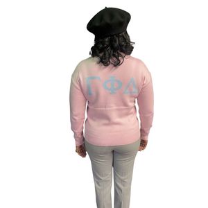 Women's Gamma Phi Delta Sweater Custom Embroidered Greek Letter Knit Pullover Crew Neck Sorority Fashion Casual Winter Wear - Product Image 2