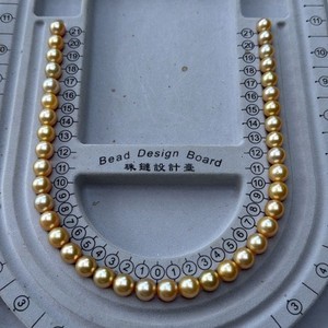 Perles rondes dorées imitation perle, qualité AA, 9-10 mm, pour la fabrication de colliers, style classique, bijoux unisexes - Product Image 3