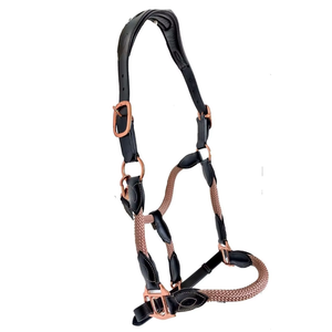 Harnais de cheval en cuir décoré avec des détails en corde |   Harnais équestre réglable pour l'équitation, la course de chevaux, l'entraînement et les équipements d'écurie - Product Image 2