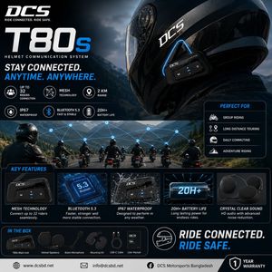 Intercomunicador para Casco de Motocicleta DCS T80S IP67, Sistema de Comunicación Mesh, Auriculares para Motociclistas, Comunicación en Grupo al Aire Libre - Product Image 3
