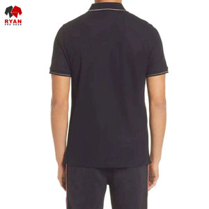 เสื้อโปโลพิมพ์ลายดิจิทัลกันยับสำหรับผู้ชาย พร้อมโลโก้แบบกำหนดเอง ปกคอพับ ดีไซน์ ODM OEM - Product Image 3