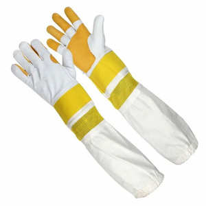 Gants de protection en cuir pour apiculteur avec manchette ventilée en maille, vêtements de sécurité anti-piqûres pour activités de plein air - Product Image 3