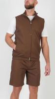 Ensemble d'été pour homme, gilet noir sans manches avec fermeture éclair, short multi-poches, vêtements décontractés, spandex/polyester, personnalisable