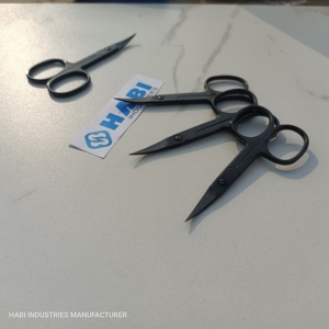 Custom Black Curved Steel Sharp Cuticle Embroidery Scissors Suppliers Wholesale Threading Professional Nail Shears Manufacturer - Product Image 6