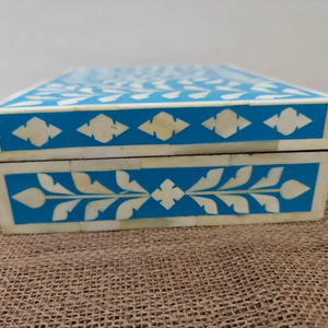 Boîte à bijoux artisanale en os incrusté, motif floral marocain, écologique, pour rangement décoratif, décoration de table, nouvel an - Product Image 1