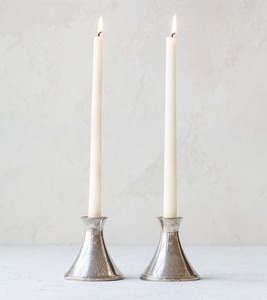 <b>Silver</b> Taper Candle Holder Set Elegant Metal <b>Candlesticks</b> For Modern Table Decoration - Product Image 1