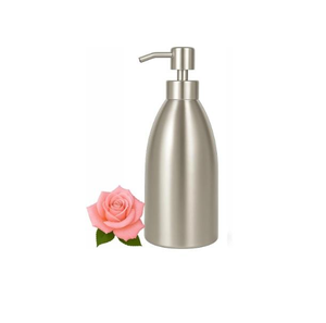 Distributeur de savon en acier inoxydable argenté, avec pompe métallique, distributeur décoratif pour la maison, la cuisine et la salle de bain - Product Image 3