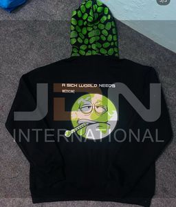 เสื้อฮู้ดแนวสตรีทฮิปฮอปสำหรับผู้ชายเสื้อมีฮู้ดผ้าซาตินพิมพ์โลโก้ปักลาย - Product Image 5