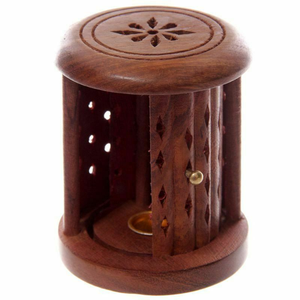 Quemador de Incienso Bakhoor de Madera Hecho a Mano con Recipiente de Metal, Soporte Tradicional para Uso en el Hogar del Medio Oriente y el Golfo - Product Image 4