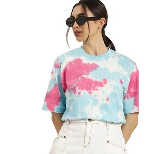 Camiseta Corta Personalizada con Logotipo Impreso en Relieve, Diseño Holgado y Oversize, Estilo Urbano, 100% Algodón, Transpirable y de Secado Rápido para Mujer - Product Image 1