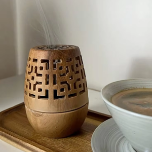 Caja de madera personalizada para Bakhoor Mubakhara, hecha de madera de mango por Barkah Star - Product Image 1