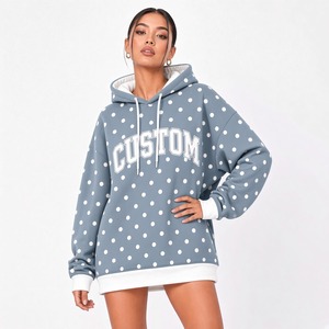 Sudadera Holgada con Capucha para Mujer, Estampado de Puntos, Informal, de Gran Tamaño, con Capucha, Manga Larga, Diseño Gráfico con Letras - Product Image 6