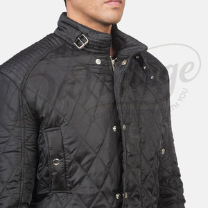 Men Classic Black Diamond Quilted <b>Jacket</b> Slim Fit Lightweight Padded Outerwear Casual Zip Up Winter <b>Jacket</b> For Men - Product Image 4
