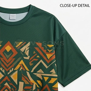 T-shirt en tricot imprimé surdimensionné pour homme, style hip-hop streetwear, coupe ample, imprimé avant audacieux, confortable, tenue de tous les jours - Product Image 2